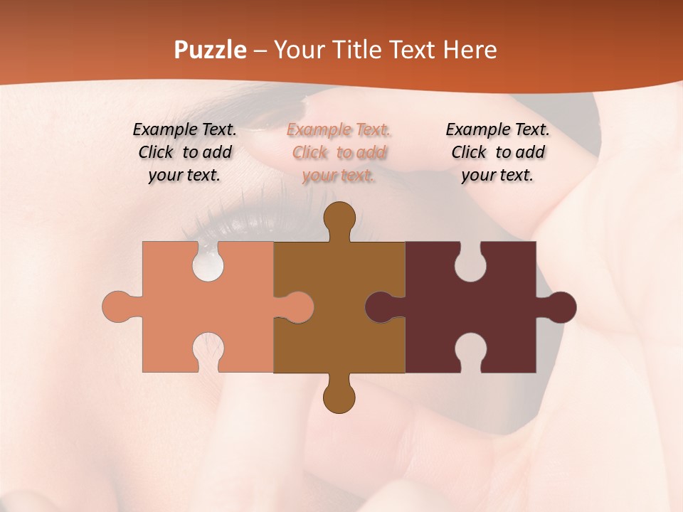 A Woman Putting A Contact Lens On Her Eye PowerPoint Template