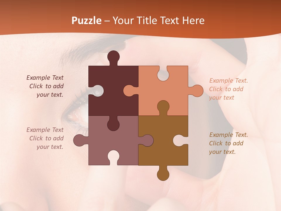 A Woman Putting A Contact Lens On Her Eye PowerPoint Template