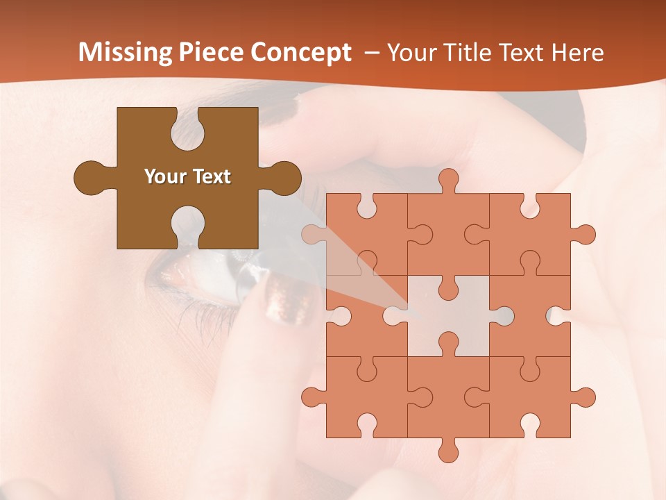 A Woman Putting A Contact Lens On Her Eye PowerPoint Template