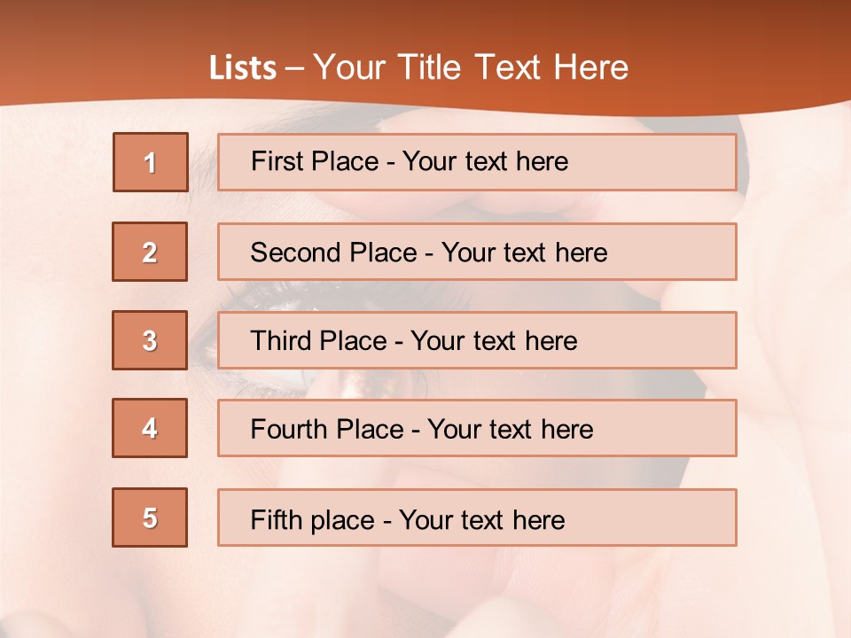 A Woman Putting A Contact Lens On Her Eye PowerPoint Template