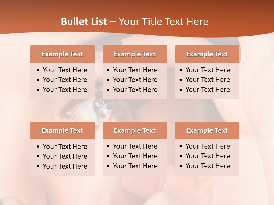 A Woman Putting A Contact Lens On Her Eye PowerPoint Template