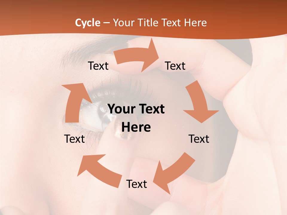 A Woman Putting A Contact Lens On Her Eye PowerPoint Template