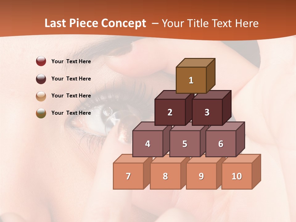 A Woman Putting A Contact Lens On Her Eye PowerPoint Template
