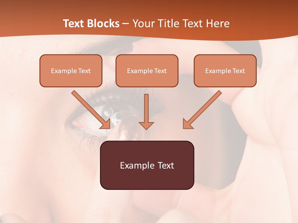 A Woman Putting A Contact Lens On Her Eye PowerPoint Template