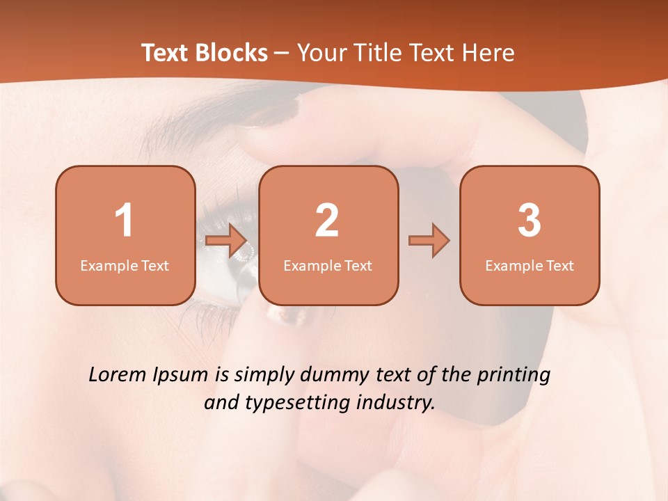 A Woman Putting A Contact Lens On Her Eye PowerPoint Template