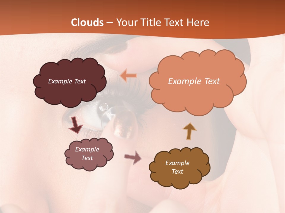 A Woman Putting A Contact Lens On Her Eye PowerPoint Template