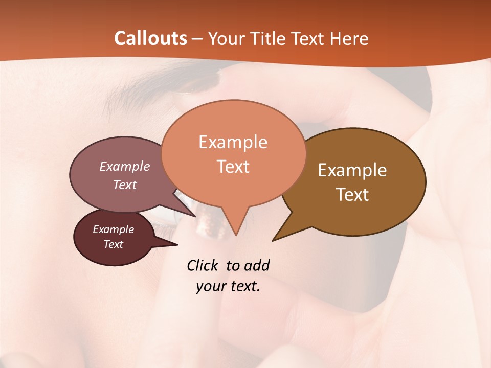 A Woman Putting A Contact Lens On Her Eye PowerPoint Template