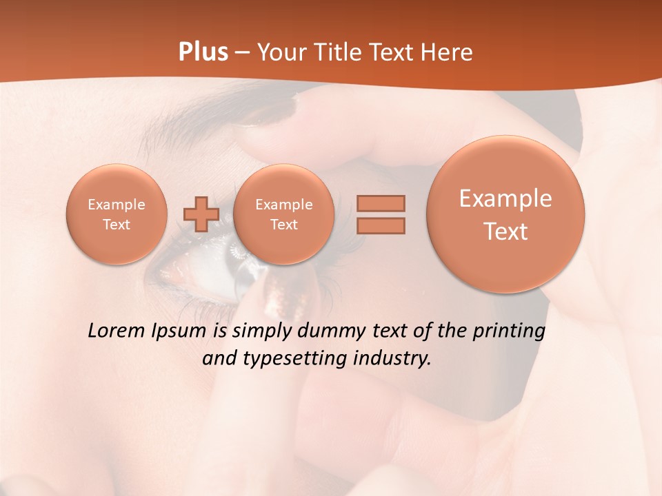 A Woman Putting A Contact Lens On Her Eye PowerPoint Template