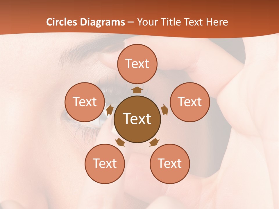 A Woman Putting A Contact Lens On Her Eye PowerPoint Template
