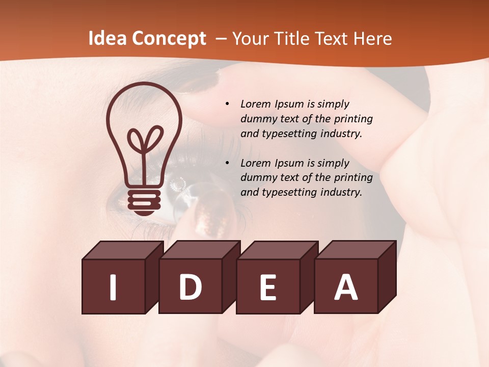 A Woman Putting A Contact Lens On Her Eye PowerPoint Template