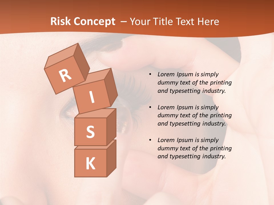 A Woman Putting A Contact Lens On Her Eye PowerPoint Template