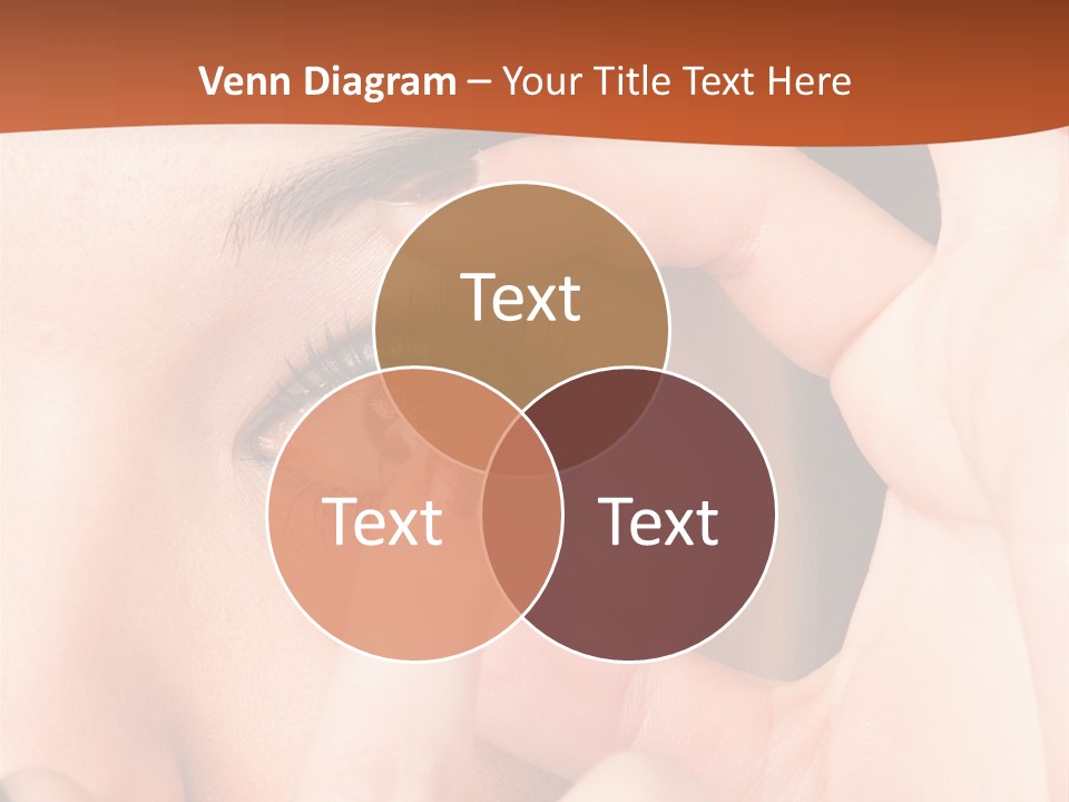 A Woman Putting A Contact Lens On Her Eye PowerPoint Template