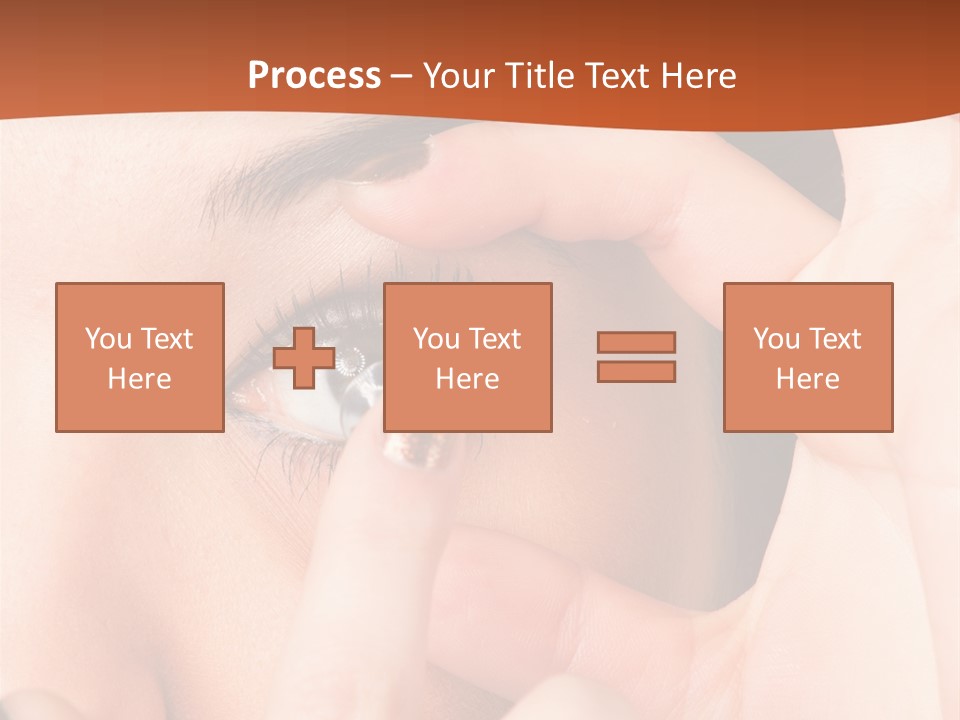 A Woman Putting A Contact Lens On Her Eye PowerPoint Template