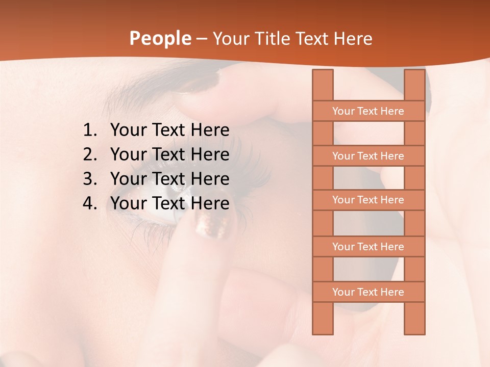 A Woman Putting A Contact Lens On Her Eye PowerPoint Template