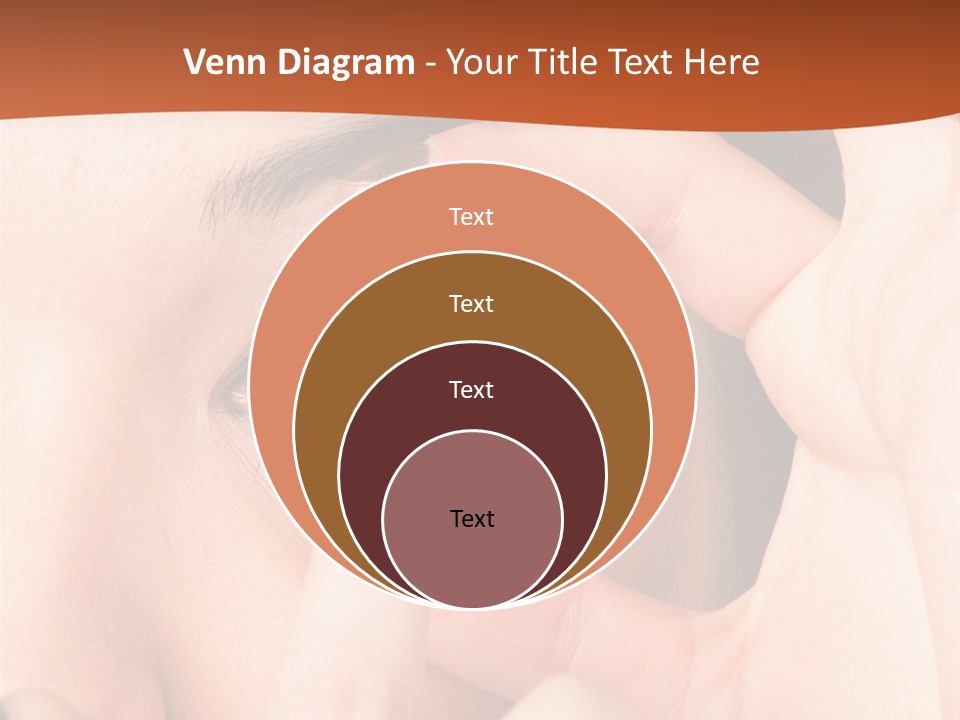 A Woman Putting A Contact Lens On Her Eye PowerPoint Template