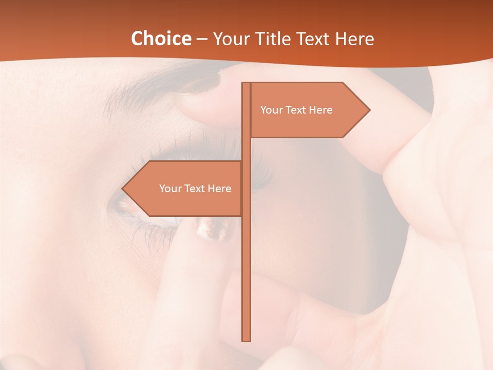 A Woman Putting A Contact Lens On Her Eye PowerPoint Template