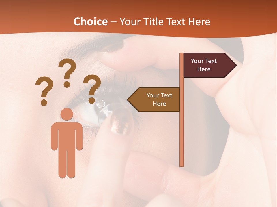 A Woman Putting A Contact Lens On Her Eye PowerPoint Template