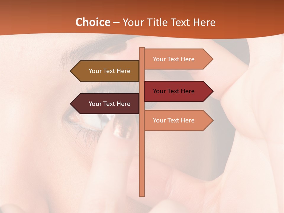 A Woman Putting A Contact Lens On Her Eye PowerPoint Template