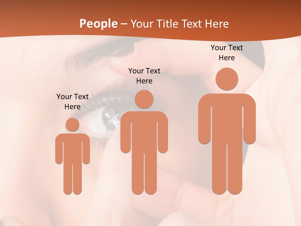 A Woman Putting A Contact Lens On Her Eye PowerPoint Template