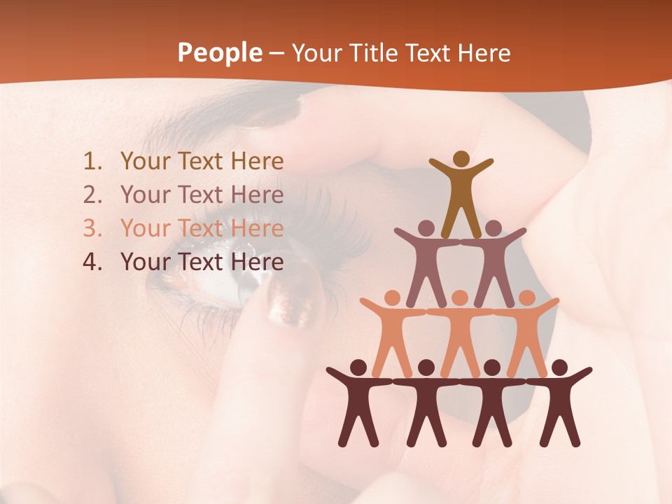 A Woman Putting A Contact Lens On Her Eye PowerPoint Template