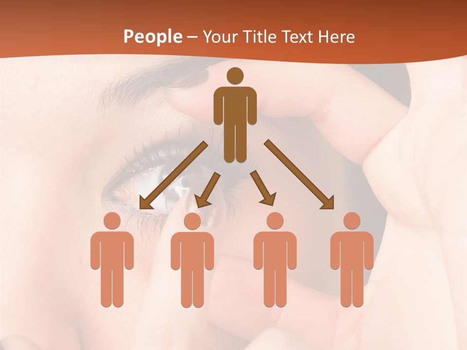 A Woman Putting A Contact Lens On Her Eye PowerPoint Template