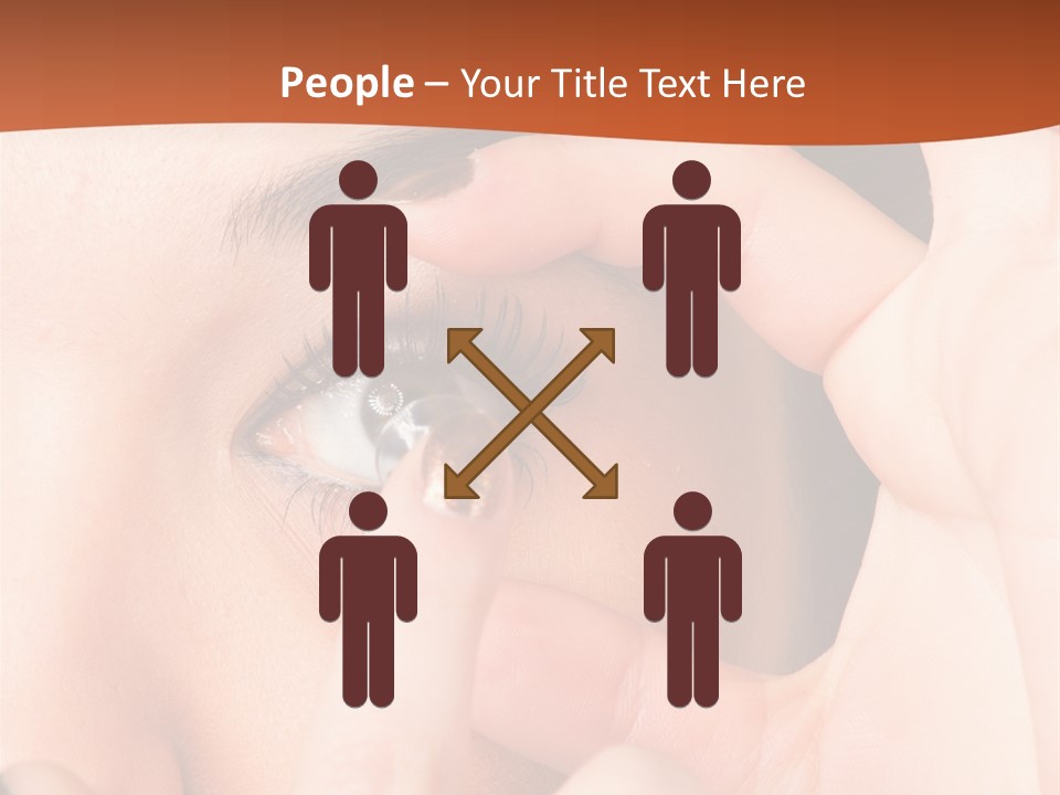 A Woman Putting A Contact Lens On Her Eye PowerPoint Template