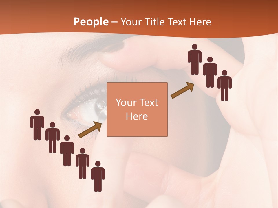 A Woman Putting A Contact Lens On Her Eye PowerPoint Template