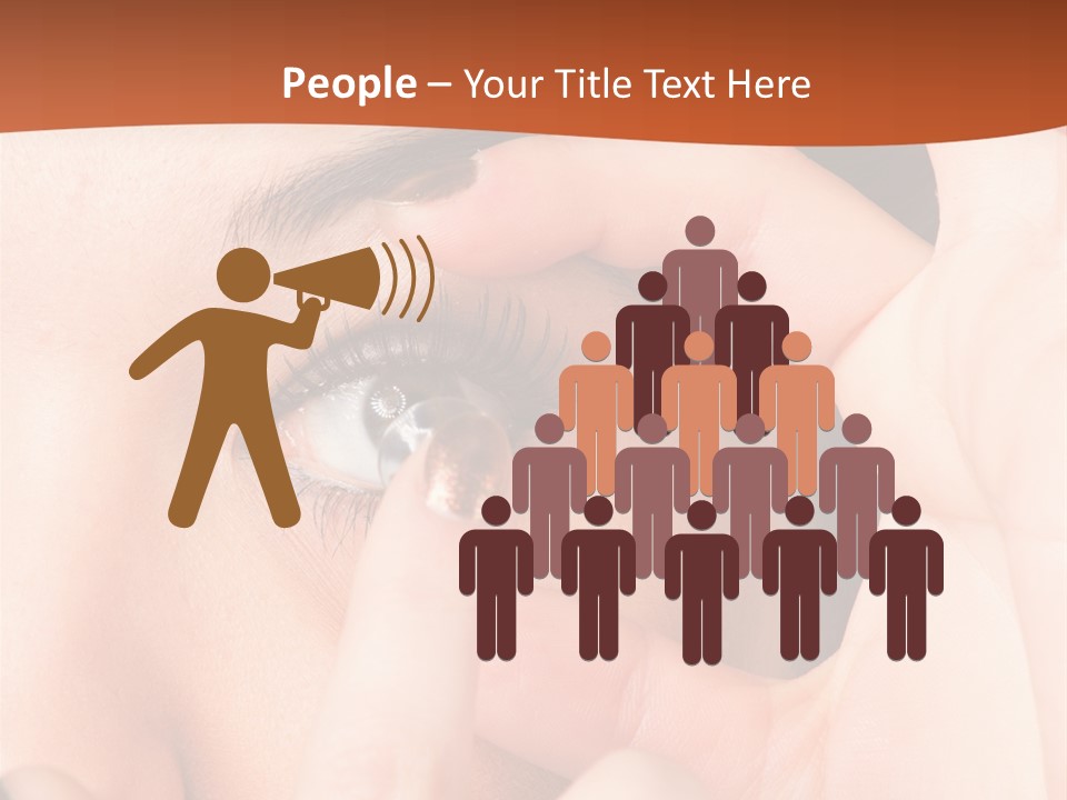 A Woman Putting A Contact Lens On Her Eye PowerPoint Template