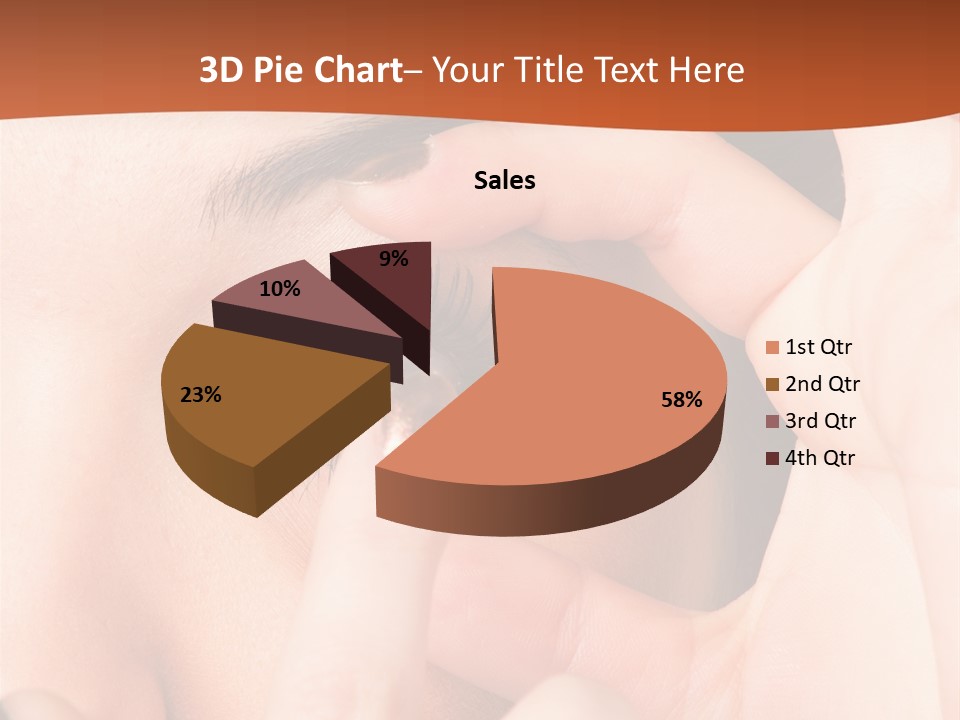 A Woman Putting A Contact Lens On Her Eye PowerPoint Template
