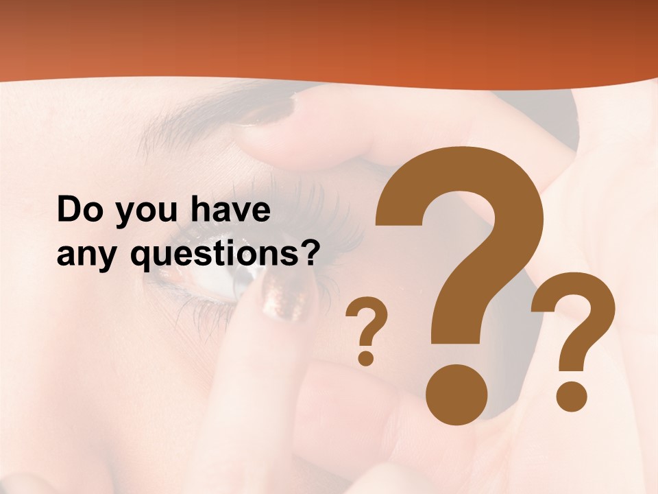 A Woman Putting A Contact Lens On Her Eye PowerPoint Template