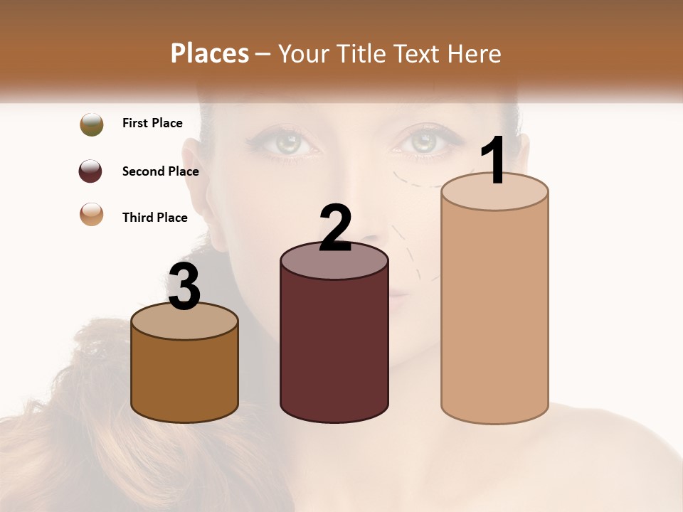 A Woman With Lines Drawn On Her Face PowerPoint Template