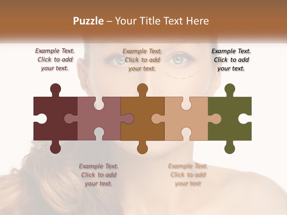 A Woman With Lines Drawn On Her Face PowerPoint Template