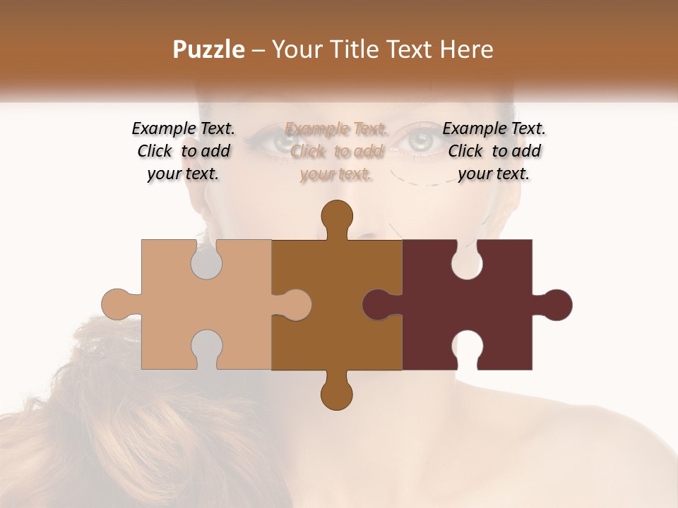 A Woman With Lines Drawn On Her Face PowerPoint Template