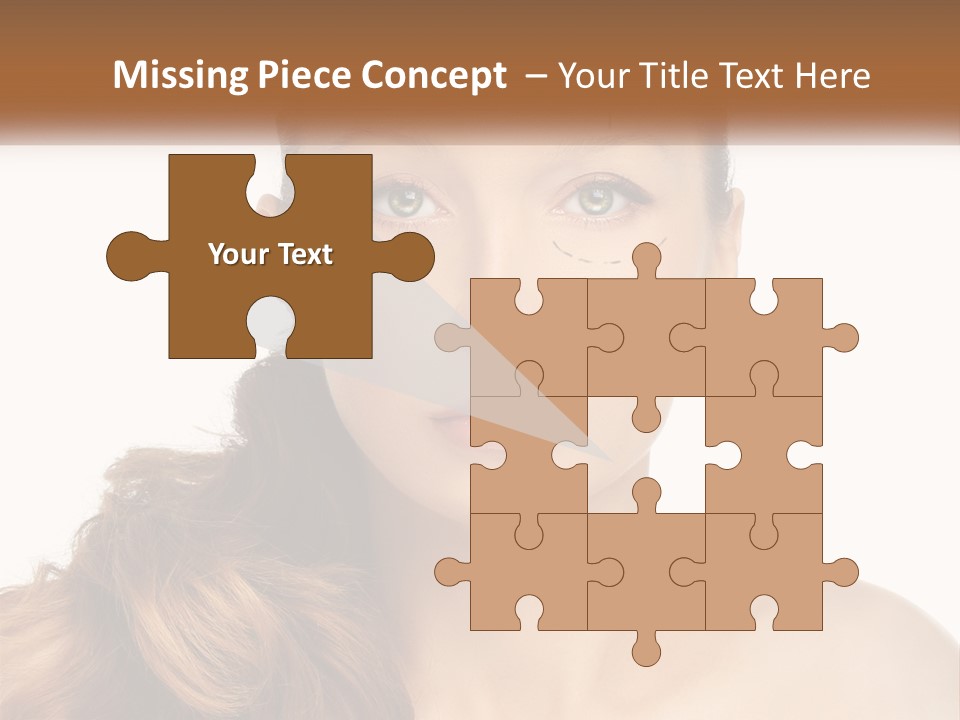 A Woman With Lines Drawn On Her Face PowerPoint Template