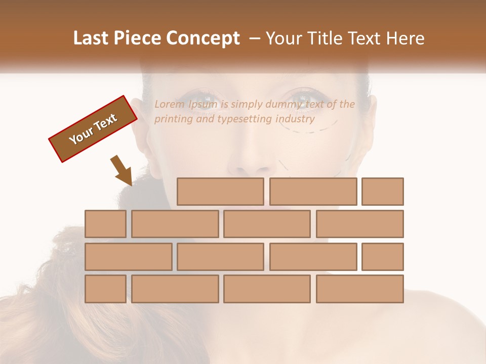 A Woman With Lines Drawn On Her Face PowerPoint Template