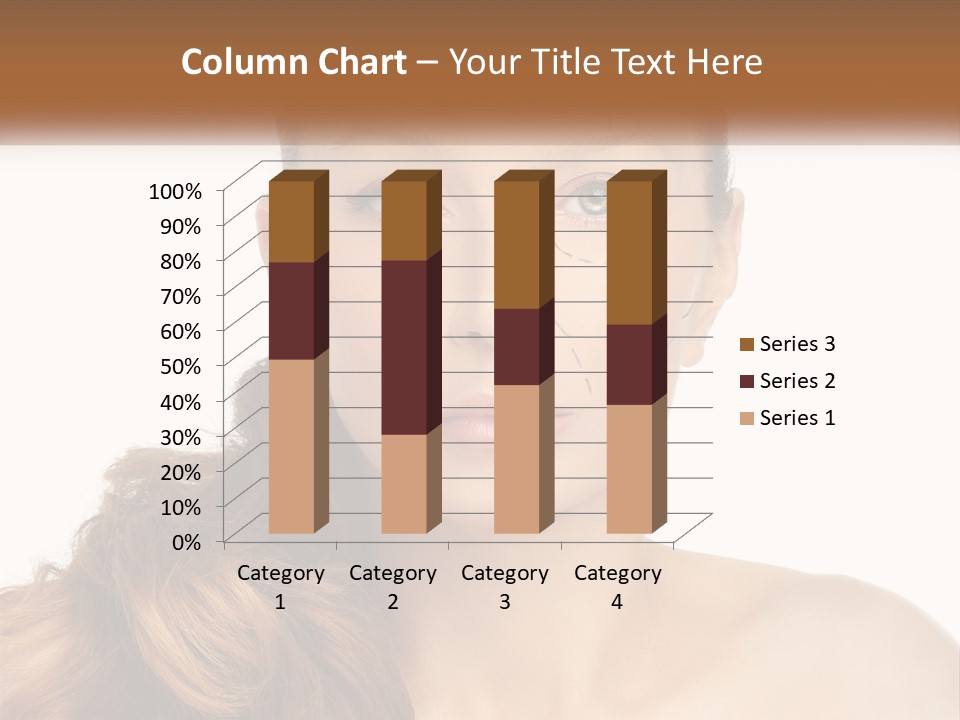A Woman With Lines Drawn On Her Face PowerPoint Template