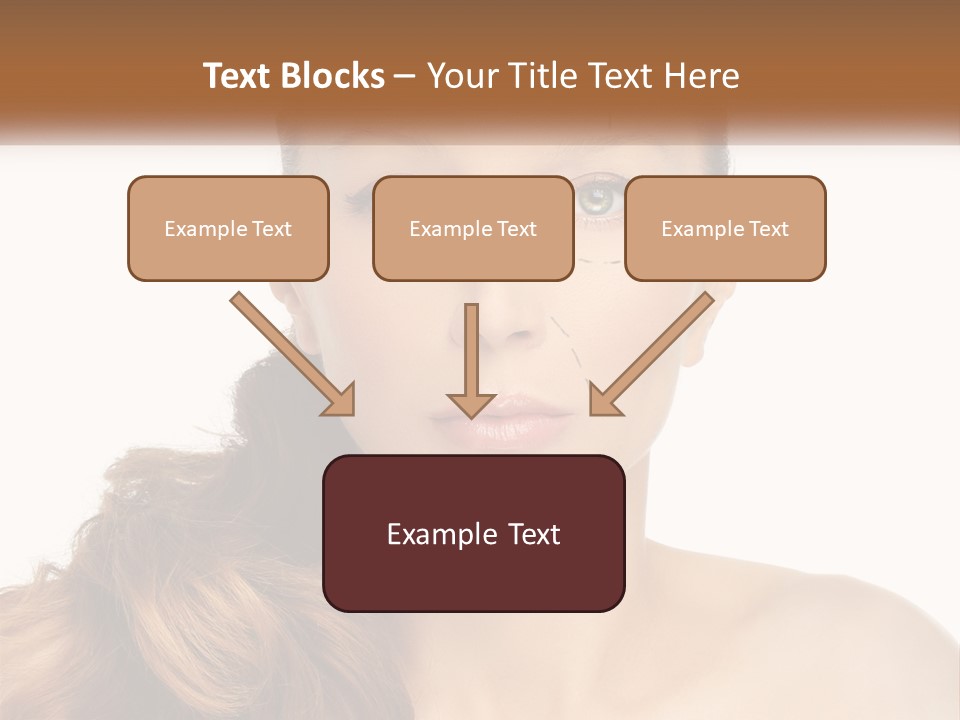 A Woman With Lines Drawn On Her Face PowerPoint Template