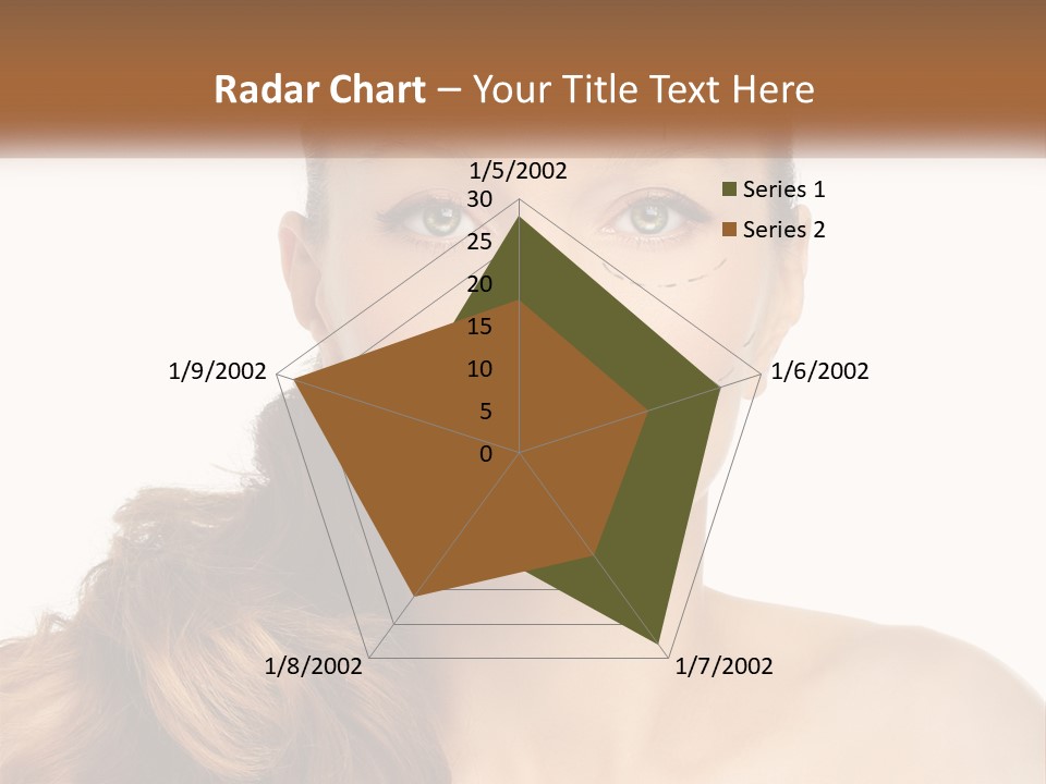 A Woman With Lines Drawn On Her Face PowerPoint Template