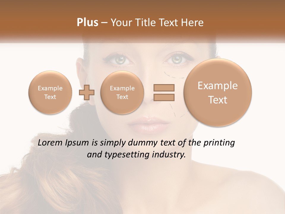 A Woman With Lines Drawn On Her Face PowerPoint Template