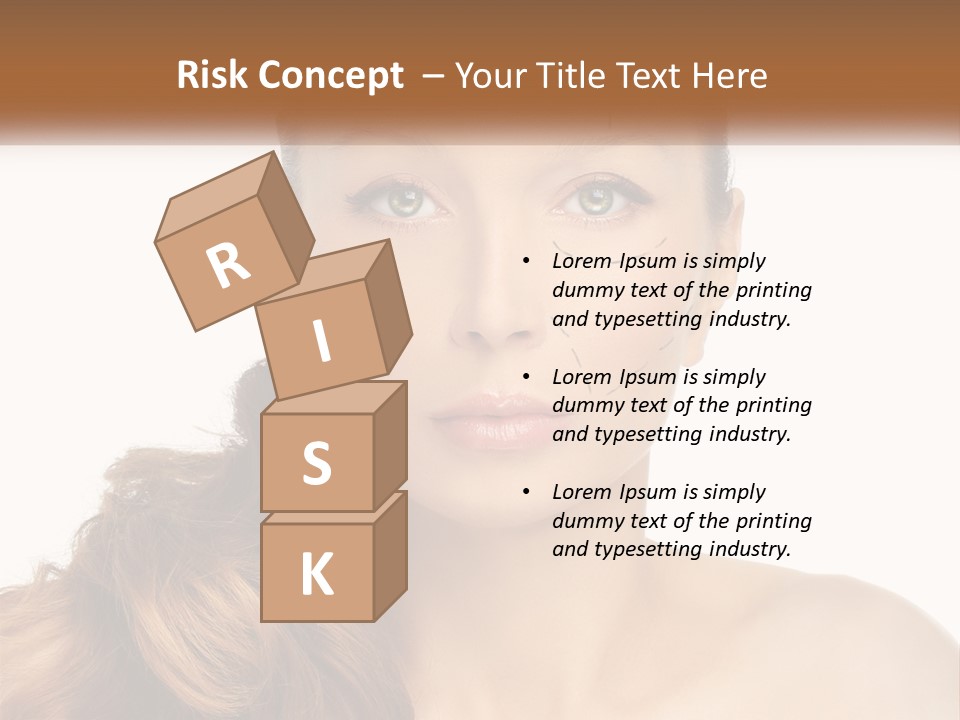 A Woman With Lines Drawn On Her Face PowerPoint Template