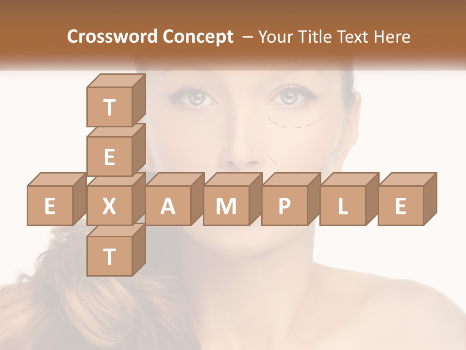 A Woman With Lines Drawn On Her Face PowerPoint Template