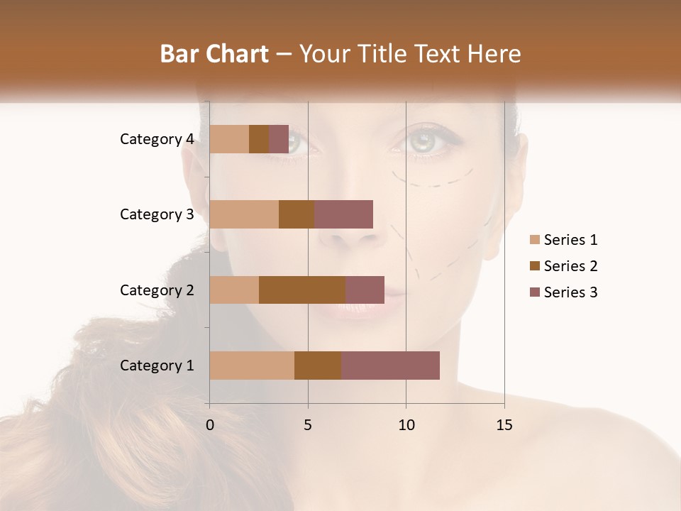 A Woman With Lines Drawn On Her Face PowerPoint Template