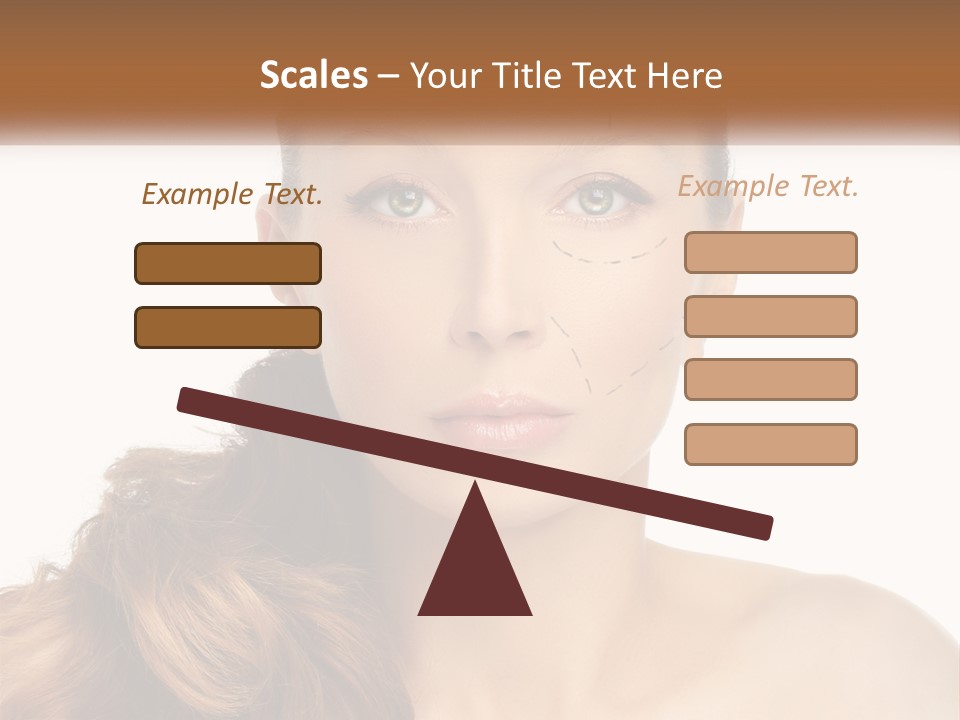 A Woman With Lines Drawn On Her Face PowerPoint Template