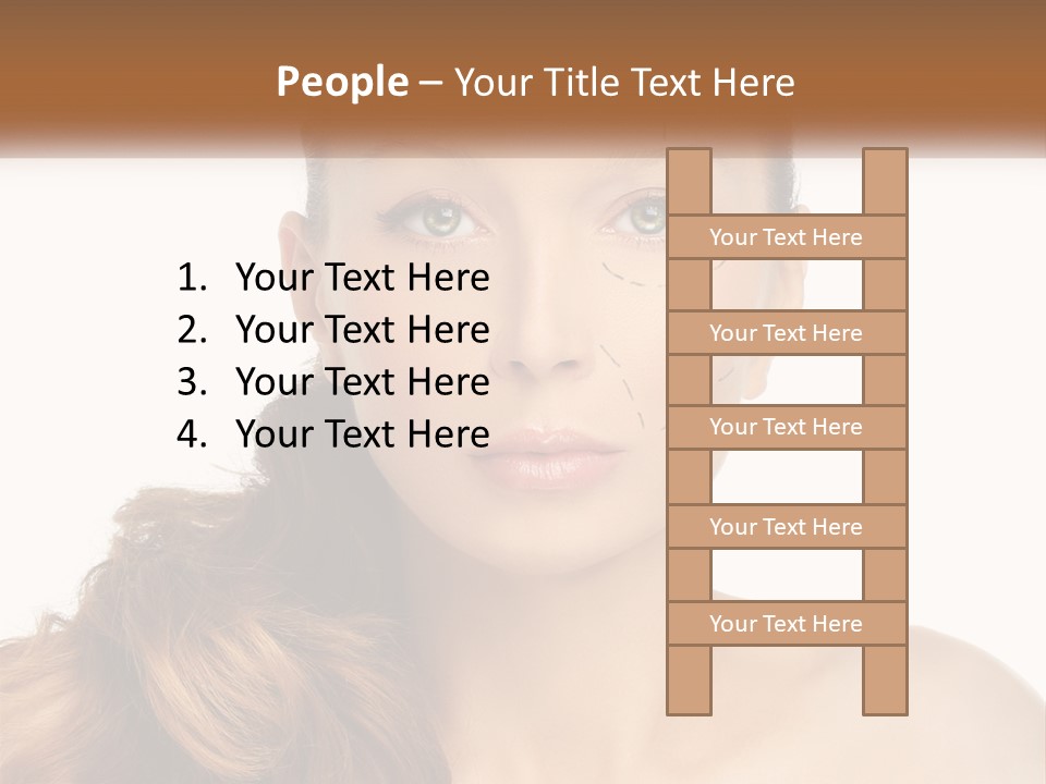 A Woman With Lines Drawn On Her Face PowerPoint Template