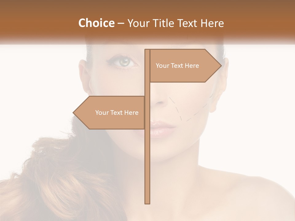 A Woman With Lines Drawn On Her Face PowerPoint Template