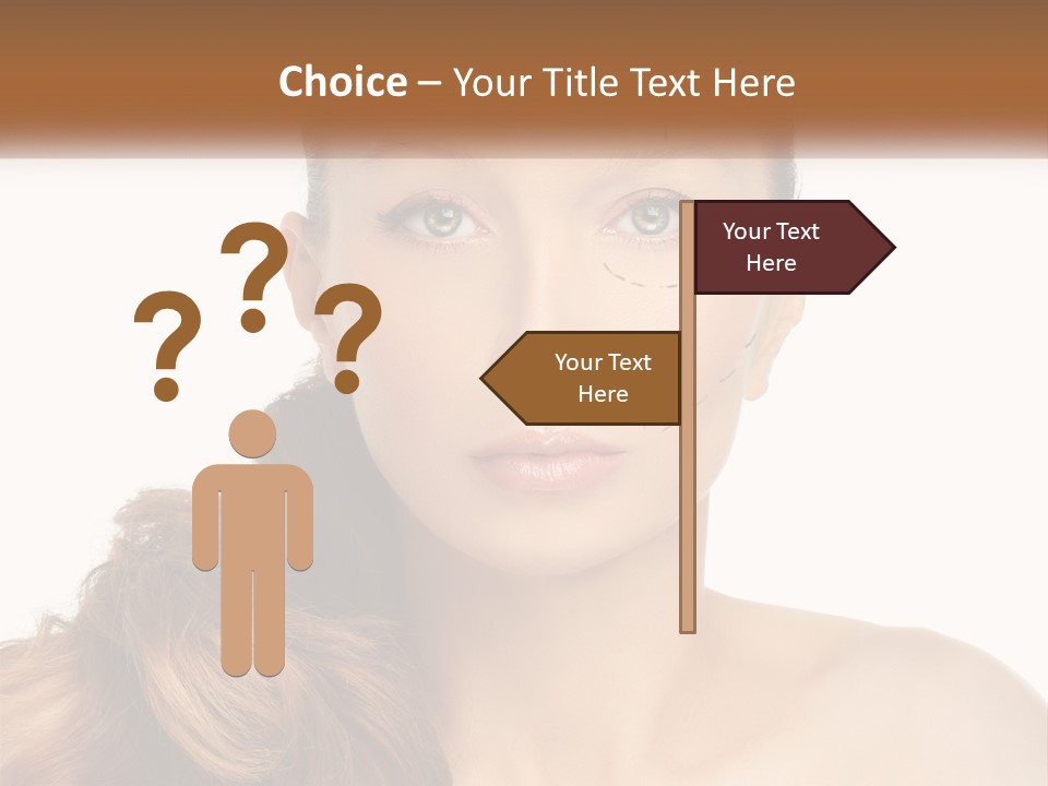 A Woman With Lines Drawn On Her Face PowerPoint Template