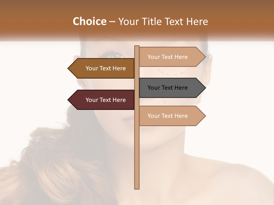 A Woman With Lines Drawn On Her Face PowerPoint Template