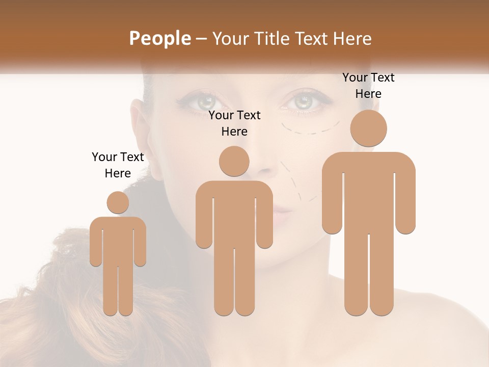 A Woman With Lines Drawn On Her Face PowerPoint Template