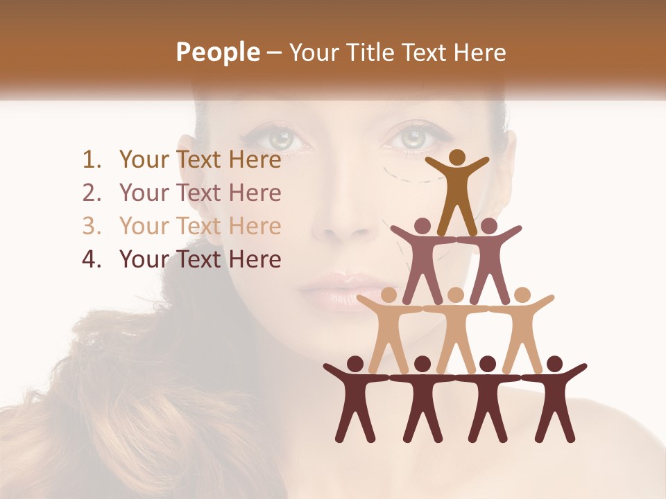 A Woman With Lines Drawn On Her Face PowerPoint Template