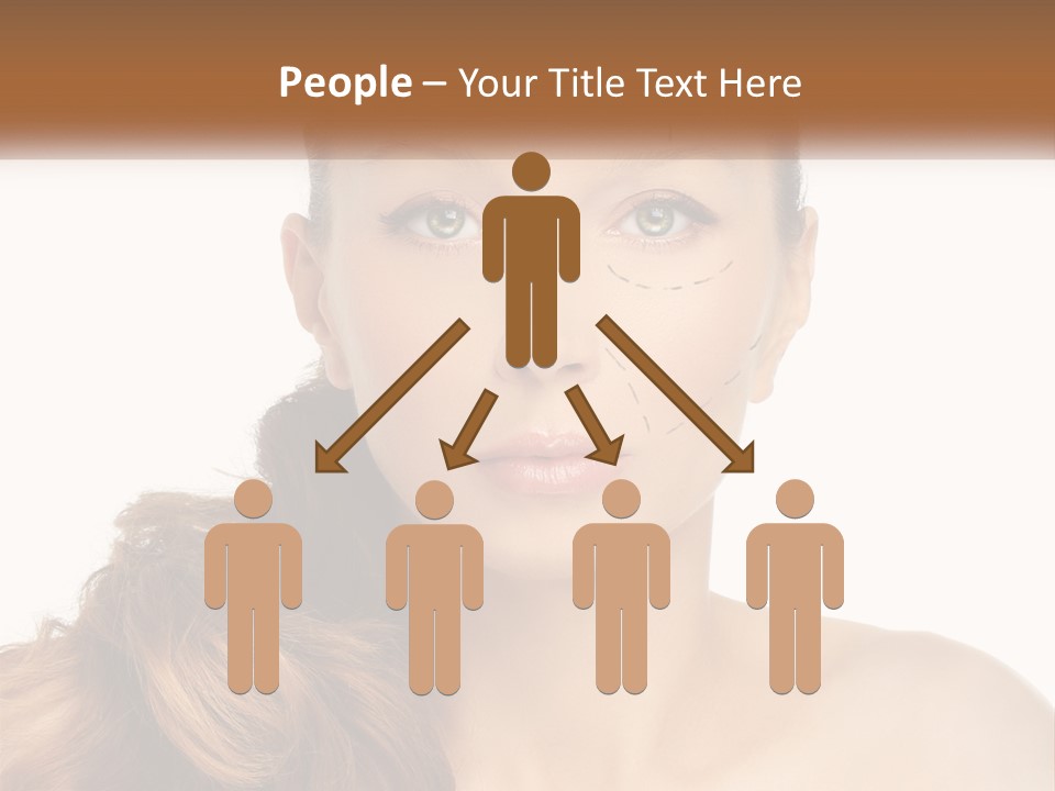 A Woman With Lines Drawn On Her Face PowerPoint Template